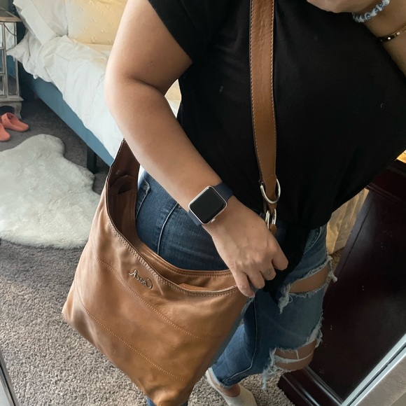 *Used* Coach Leather Boho Bag with adjustable shoulder strap- Camel Color - Picture 12 of 17